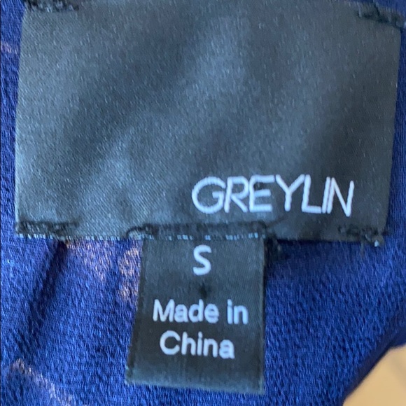 Greylin Navy Gold Sequin Sleeveless Mini Dress S - Picture 9 of 10